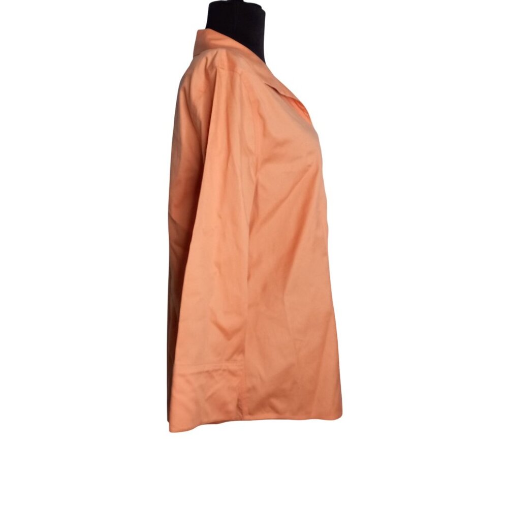 Chicos Size 2 Large Blouse Womens Orange No Iron Cotton - Picture 5 of 12